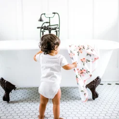 Infant Hooded Towel - Watercolor Roses