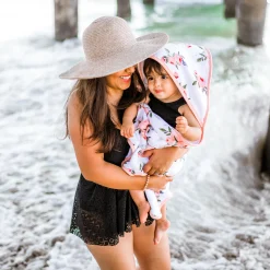 Infant Hooded Towel - Watercolor Roses