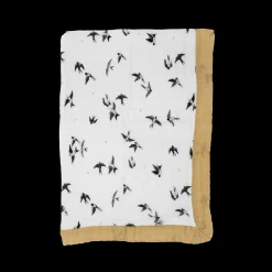 Organic Cotton Muslin Baby Quilt - Swallows