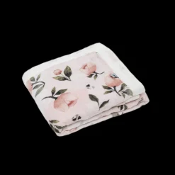 Organic Cotton Muslin Baby Quilt - Watercolor Floret 2
