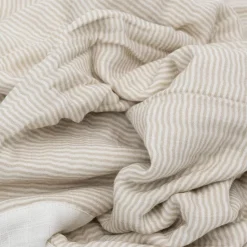 Organic Cotton Muslin Baby Quilt - Sand Stripe
