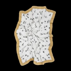 Organic Cotton Muslin Baby Quilt - Swallows