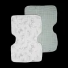 Organic Cotton Muslin Burp Cloth 2 Pack - Pencil Floral + White Sage