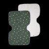 Organic Cotton Muslin Burp Cloth 2 Pack - Sage Suns + Sand Stripe