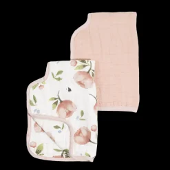 Organic Cotton Muslin Burp Cloth 2 Pack - Watercolor Floret + Rosie