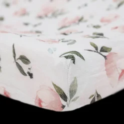 Organic Cotton Muslin Changing Pad Cover - Watercolor Floret