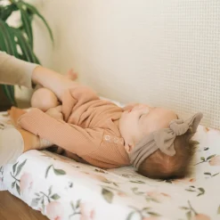Organic Cotton Muslin Changing Pad Cover - Watercolor Floret
