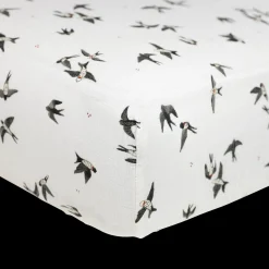 Organic Cotton Muslin Crib Sheet - Swallows