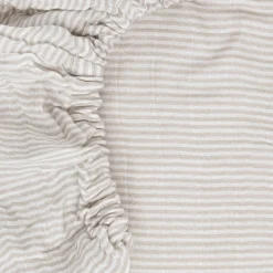 Organic Cotton Muslin Crib Sheet - Sand Stripe