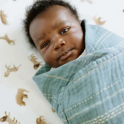 Organic Cotton Muslin Crib Sheet - Animal Crackers
