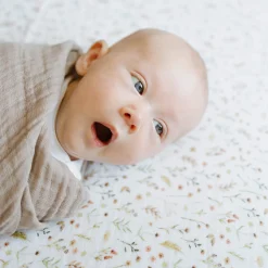 Organic Cotton Muslin Crib Sheet - Floral Field