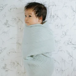 Organic Cotton Muslin Crib Sheet - Pencil Floral