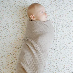 Organic Cotton Muslin Crib Sheet - Floral Field