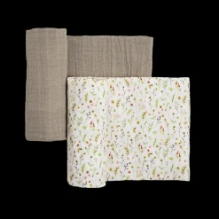 Organic Cotton Muslin Swaddle Blanket 2 Pack - Floral Field