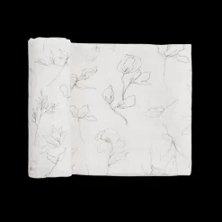 Organic Cotton Muslin Swaddle Blanket - Pencil Floral