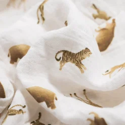 Organic Cotton Muslin Swaddle Blanket - Animal Crackers