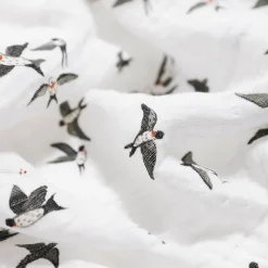 Organic Cotton Muslin Swaddle Blanket - Swallows