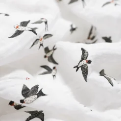 Organic Cotton Muslin Swaddle Blanket 2 Pack - Swallows