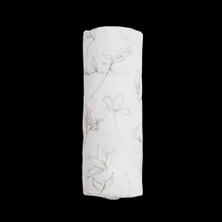 Organic Cotton Muslin Swaddle Blanket - Pencil Floral