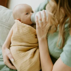 Organic Cotton Muslin Swaddle Blanket - Wheat
