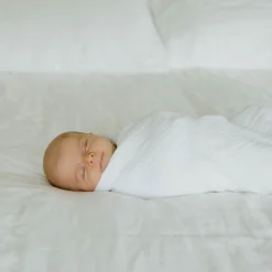 Organic Cotton Muslin Swaddle Blanket 2 Pack - White
