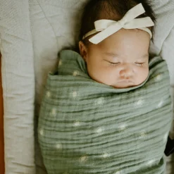 Organic Cotton Muslin Swaddle Blanket - Sage Suns
