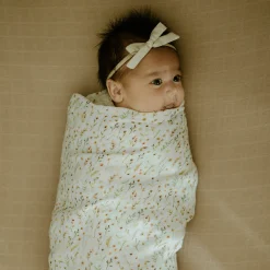 Organic Cotton Muslin Swaddle Blanket - Floral Field