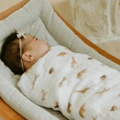Organic Cotton Muslin Swaddle Blanket - Animal Crackers
