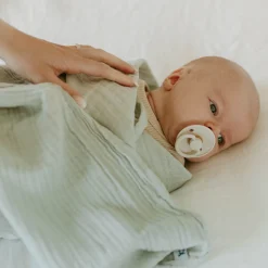 Organic Cotton Muslin Swaddle Blanket - White Sage