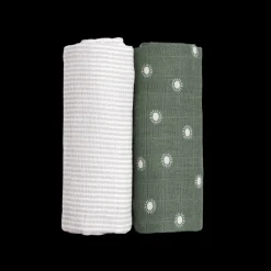 Organic Cotton Muslin Swaddle Blanket 2 Pack - Sage Suns