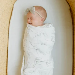 Organic Cotton Muslin Swaddle Blanket - Pencil Floral