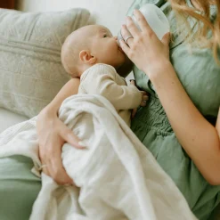Organic Cotton Muslin Swaddle Blanket - Sand Stripe