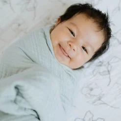 Organic Cotton Muslin Swaddle Blanket - White Sage
