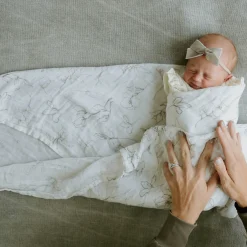 Organic Cotton Muslin Swaddle Blanket 2 Pack - Pencil Floral