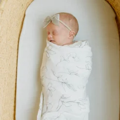 Organic Cotton Muslin Swaddle Blanket 2 Pack - Pencil Floral