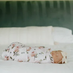 Organic Cotton Muslin Swaddle Blanket 2 Pack - Watercolor Floret