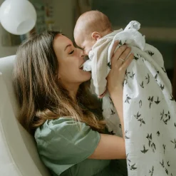 Organic Cotton Muslin Swaddle Blanket 2 Pack - Swallows