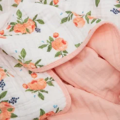 Original Cotton Muslin Quilt - Watercolor Roses