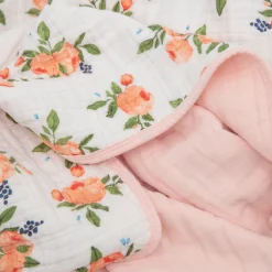 Original Cotton Muslin Quilt - Watercolor Roses 2