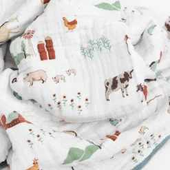 Original Cotton Muslin Quilt - Farmyard