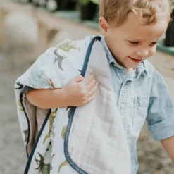 Original Cotton Muslin Quilt - Dino Friends