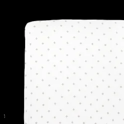 Stretch Knit Crib Sheet - Grey Cross