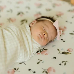 Stretch Knit Crib Sheet - Watercolor Rose