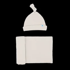 Stretch Knit Swaddle and Hat Set - Pebble