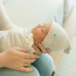 Stretch Knit Swaddle and Hat Set - Pebble