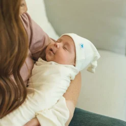 Stretch Knit Swaddle and Hat Set - White