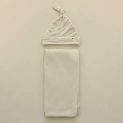 Stretch Knit Swaddle and Hat Set - Pebble