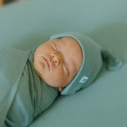 Stretch Knit Swaddle and Hat Set - Harbor