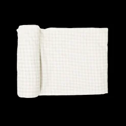 Stretch Knit Swaddle Blanket - Tan Gingham