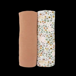 Stretch Knit Swaddle Blanket 2 Pack - Pressed Petals